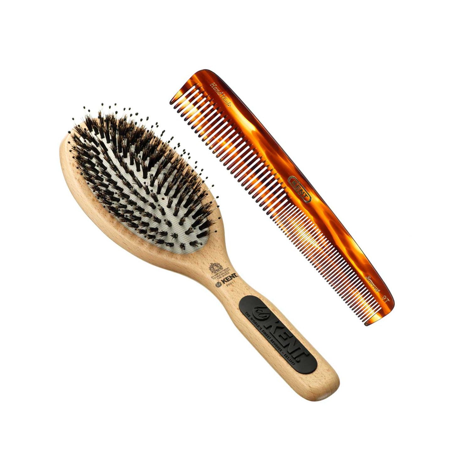 Kent paddle brush and comb bundle, imported from the UK