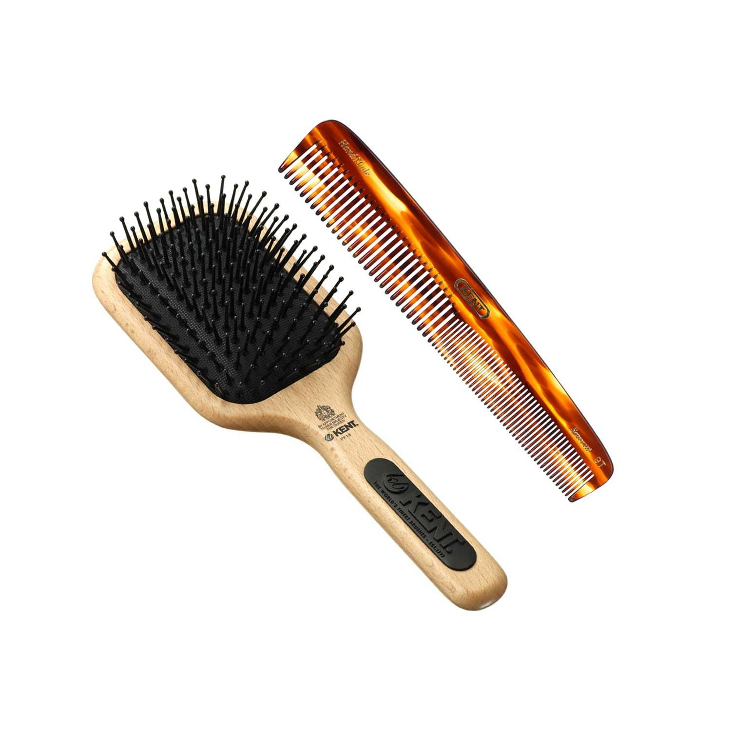 Kent taming brush and comb bundle (British brand)