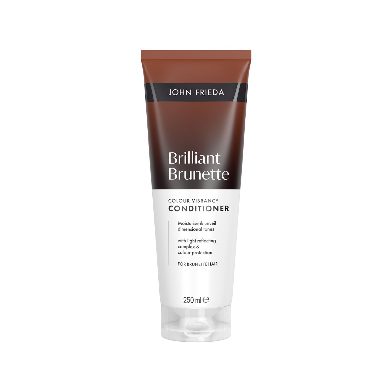 John Frieda Brilliant Brunette Colour Vibrancy Conditioner 250ml, imported from the UK