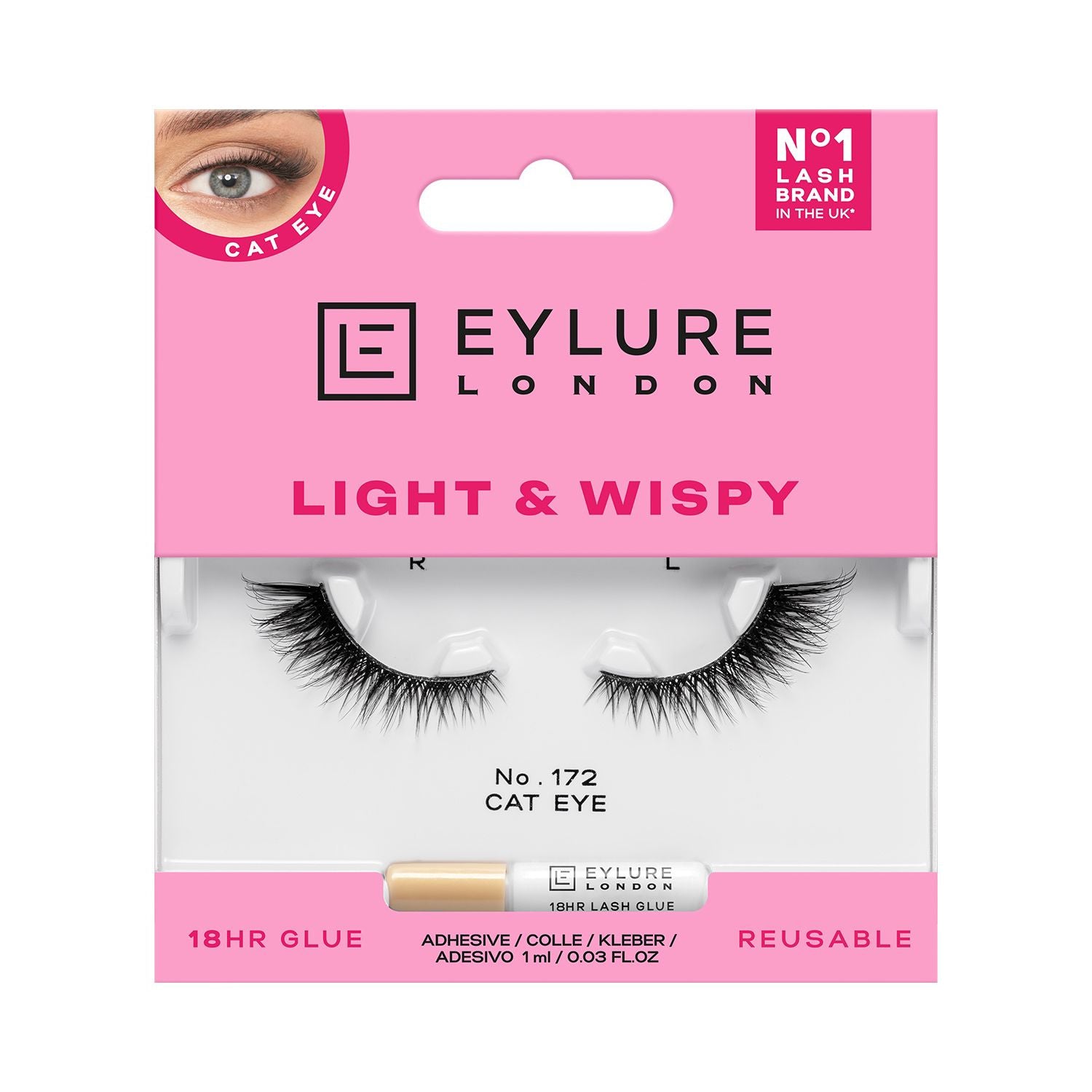 Eylure Light & Wispy No.172 Cat Eye Lashes, imported from the UK