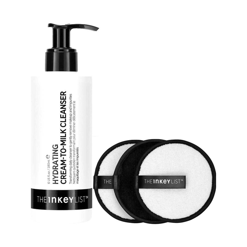 INKEY milky cleanser and reusable cleansing pads, UK version