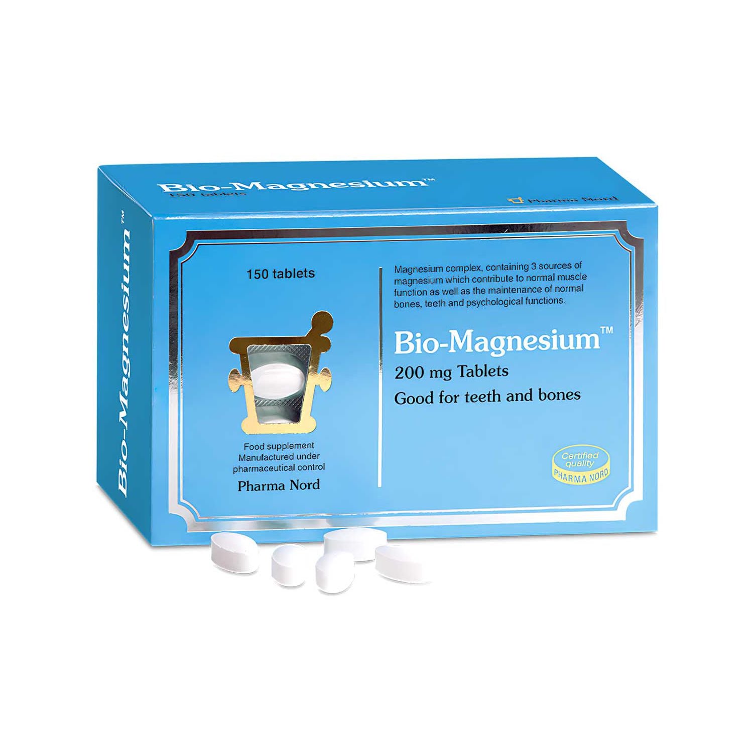 Pharma Nord Bio-Magnesium supplement 150 tablets, imported from the UK