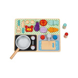 Tooky Toy kitchen play set with cutting vegetables and cutlery, imported from the UK