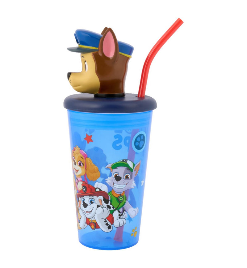 Paw Patrol 3D cap straw tumbler 444ml, imported from the UK