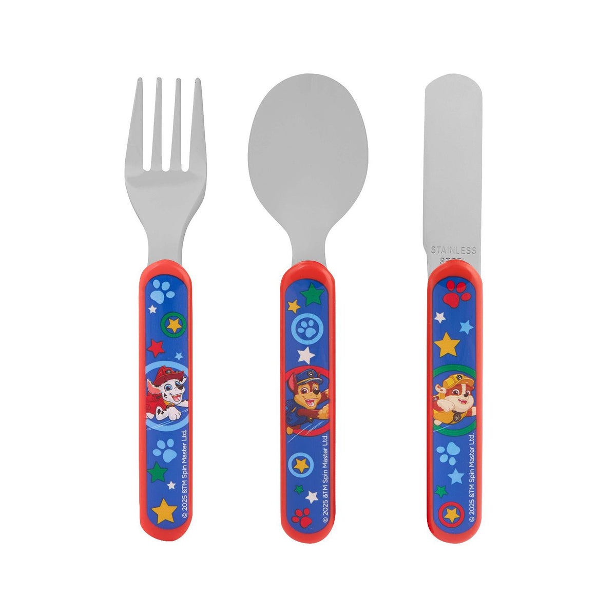 Paw Patrol 3pc stainless steel cutlery set, imported from the UK