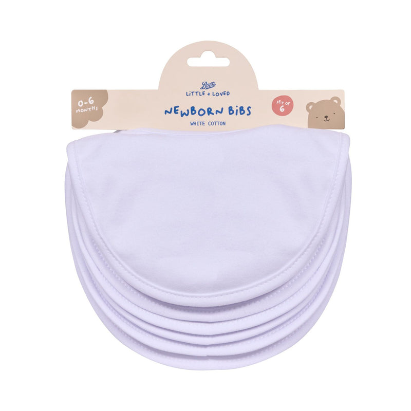 Boots newborn baby bibs 6 pack, UK version