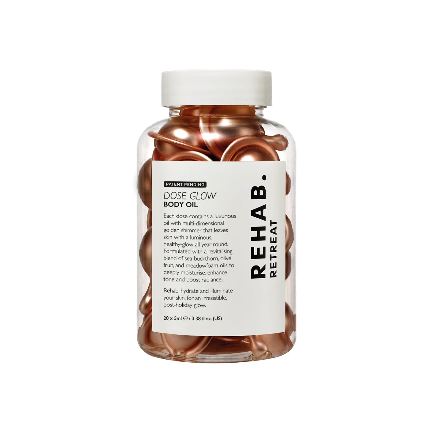 REHAB. Retreat Dose glow body oil for dry skin, UK version