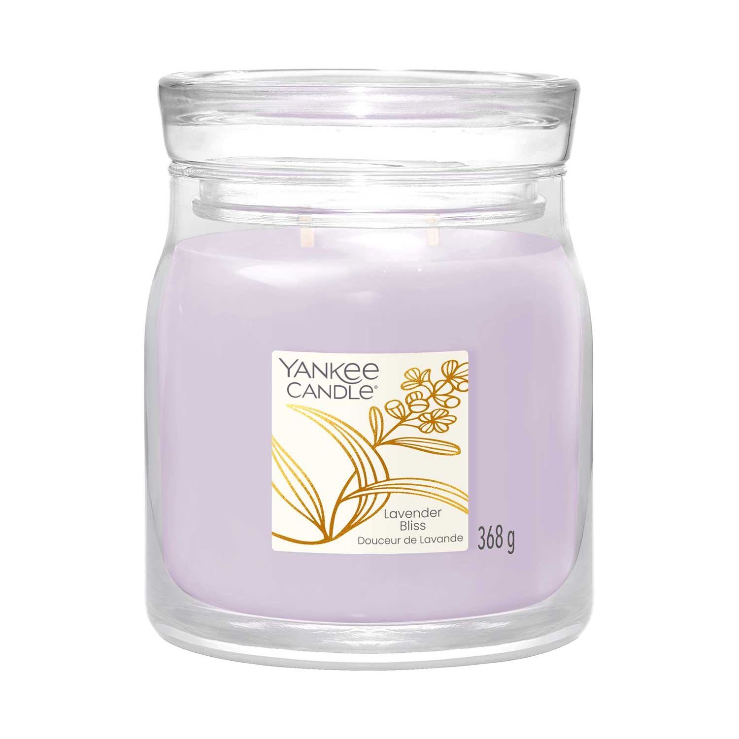 Yankee Candle Signature Lavender Bliss jar candle 368g, imported from the UK