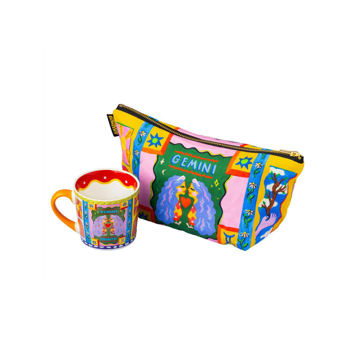 Eleanor Bowmer Gemini zodiac mug and cotton bag set (British brand)