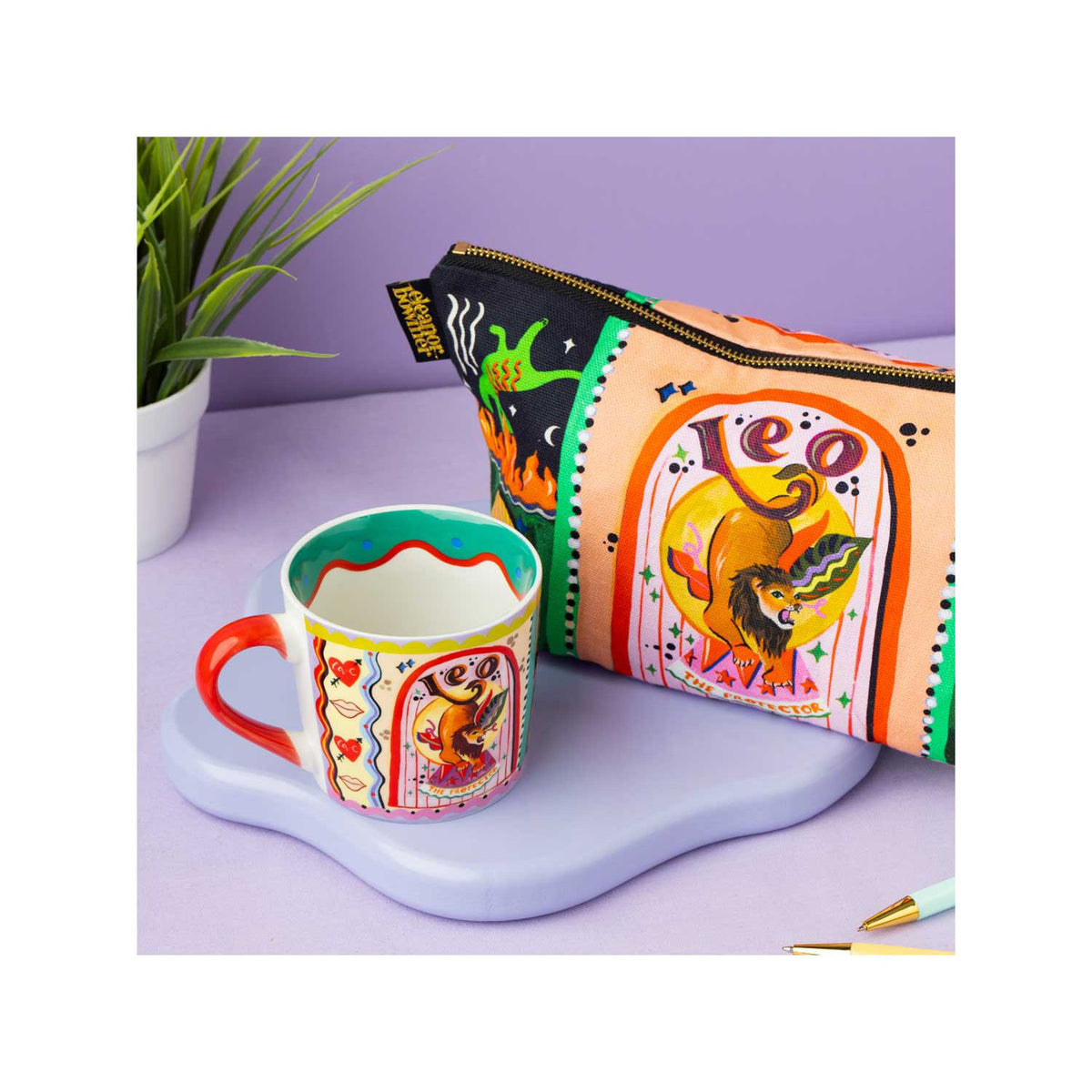 Eleanor Bowmer Leo zodiac mug and zip bag set (British brand)