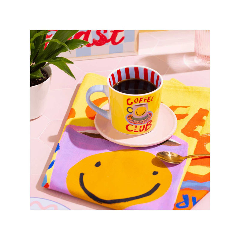 Eleanor Bowmer Coffee Club mug and tea towel set, UK version