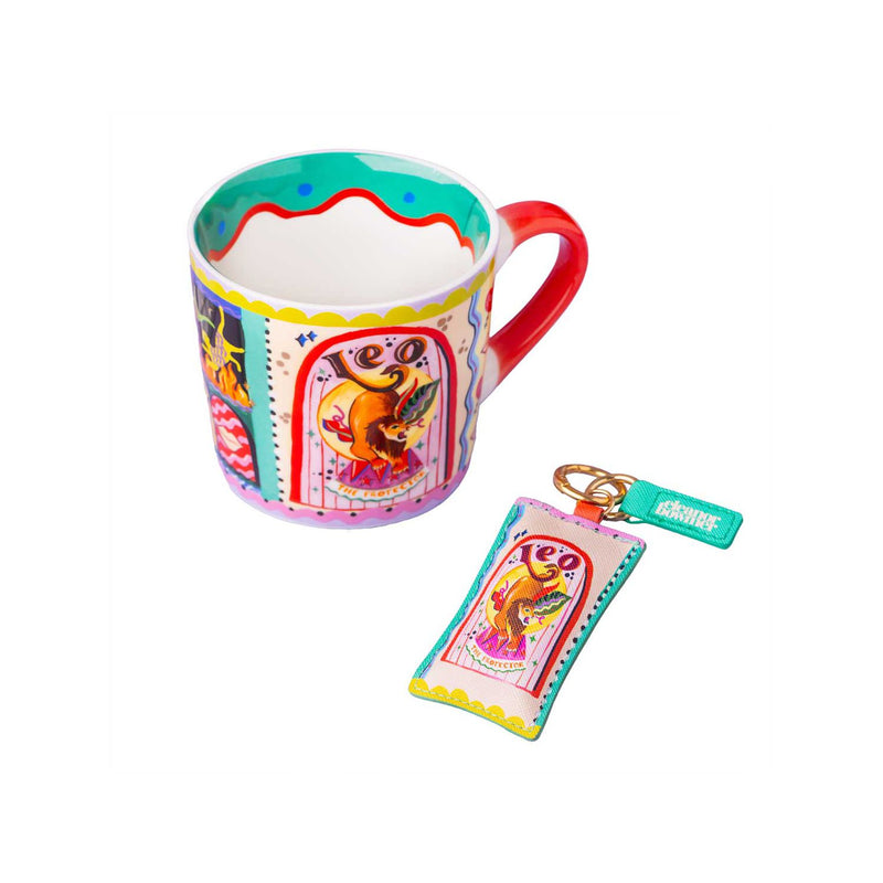 Eleanor Bowmer Leo mug and keyring set, bone china 300ml - British product