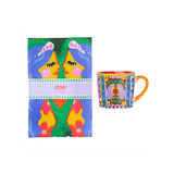 Eleanor Bowmer Gemini zodiac mug and tea towel set (British brand)