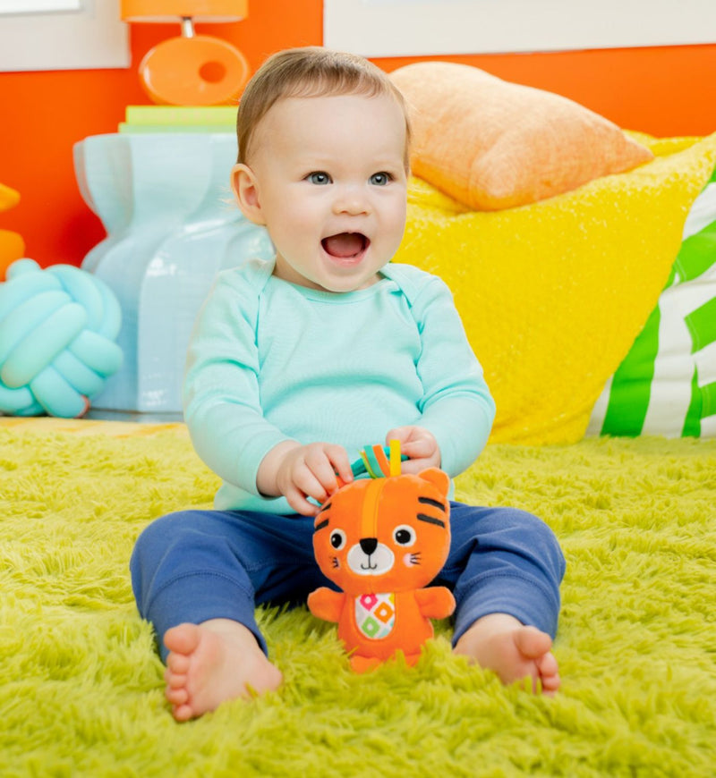 Bright Starts Jingle Joy toy tiger, imported from the UK