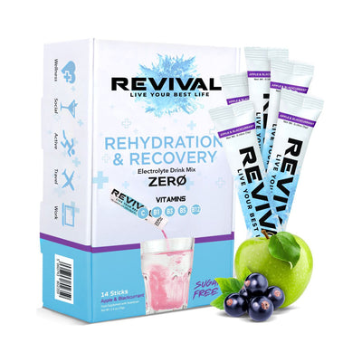 Boots Revival Zero Sugar Rehydration Electrolyte Powder Sachet Apple & Blackcurrant 14 Pack- Buy online at McGrocer