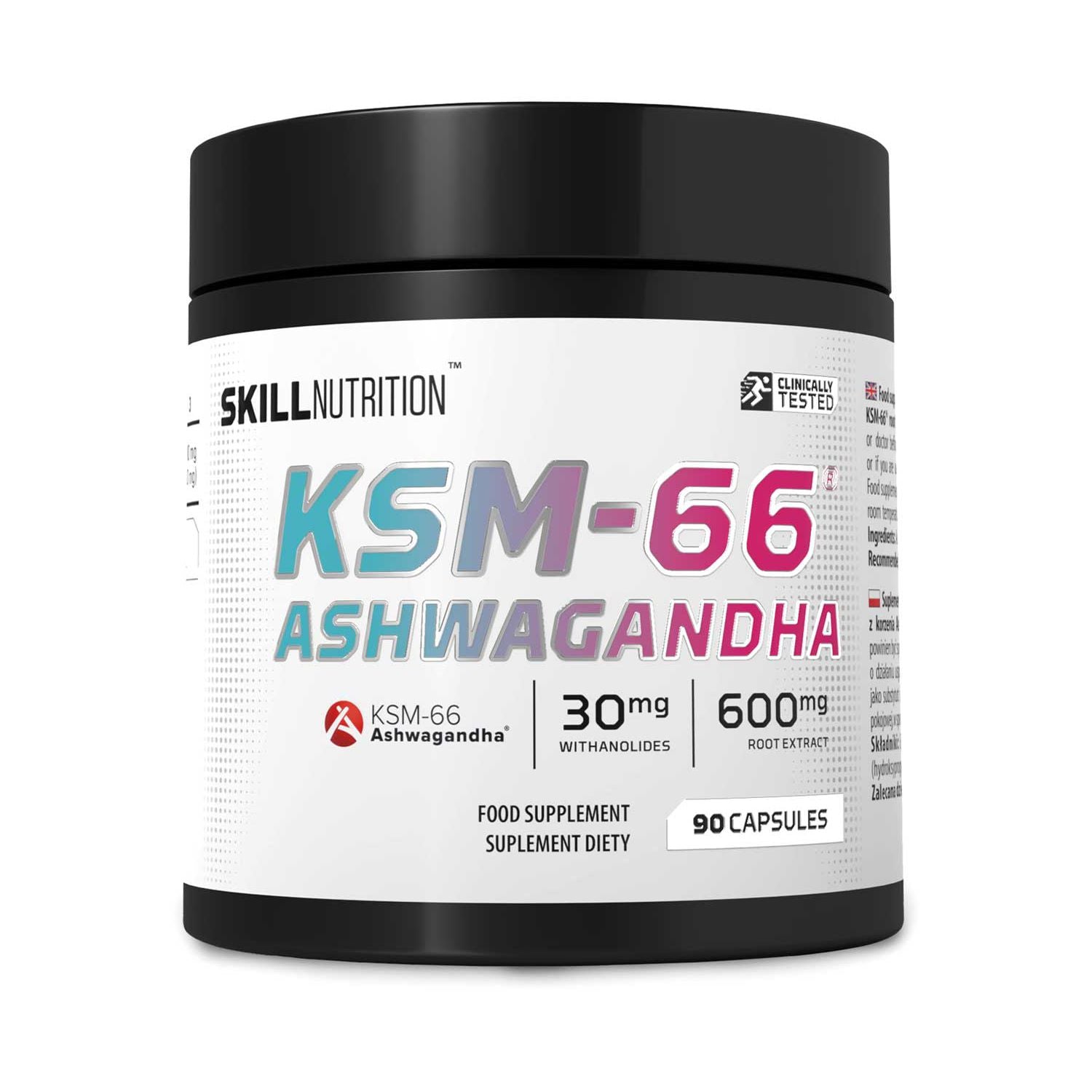 Skill Nutrition KSM-66 Ashwagandha vegan capsules 90s, UK version