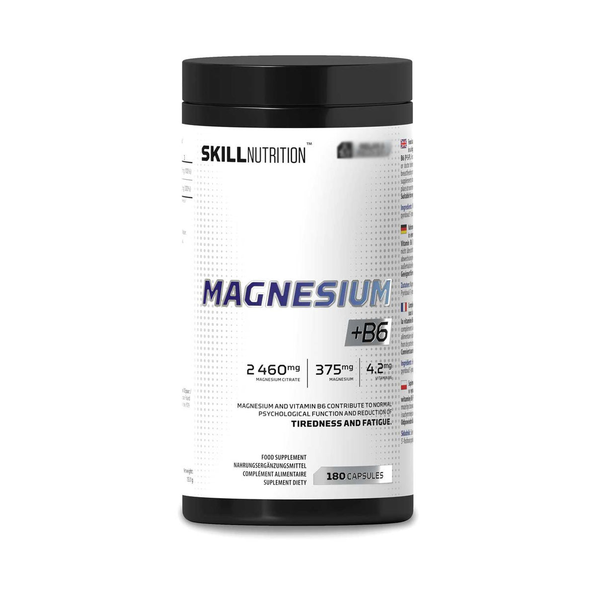 Skill Nutrition Magnesium B6 capsules 180 capsules (British brand)