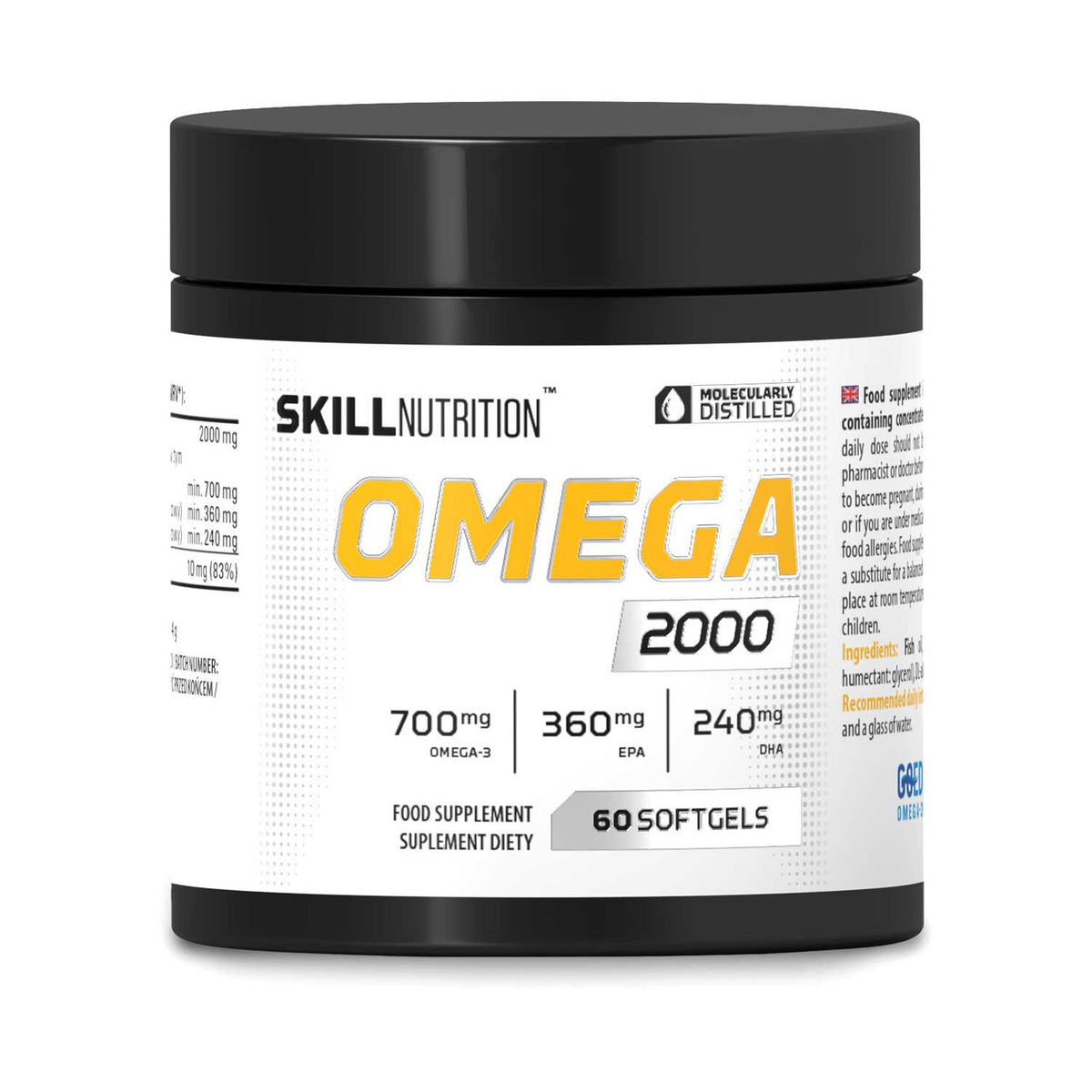Skill Nutrition Omega 2000 fish oil softgels 60s (British brand)