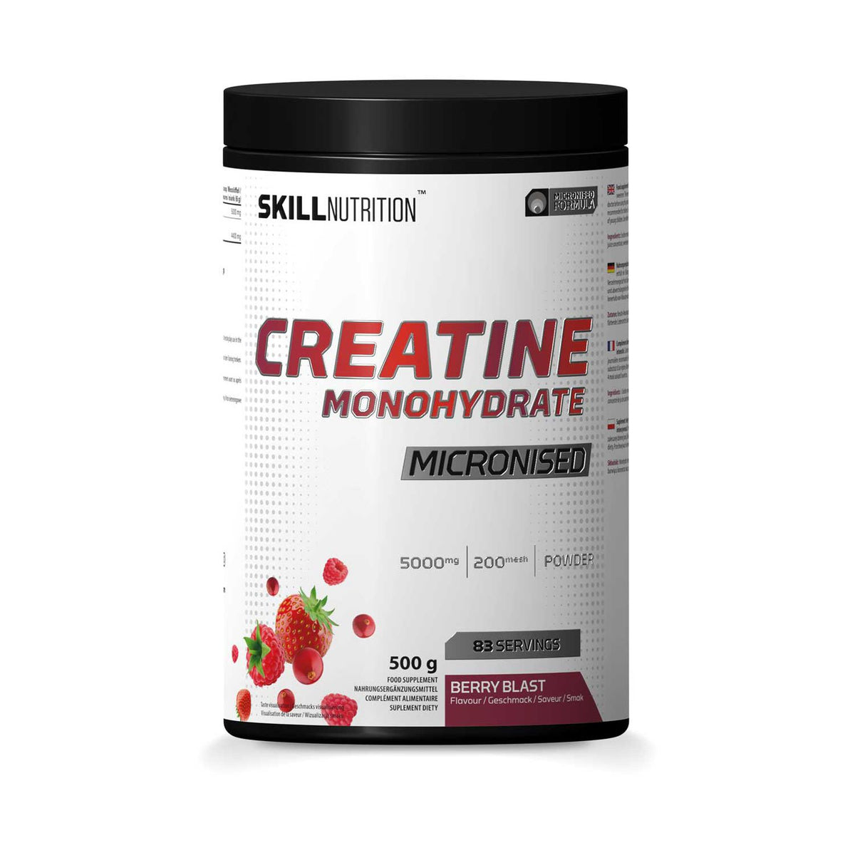 Skill Nutrition micronised creatine monohydrate Berry Blast 500g - British product