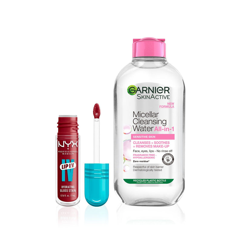 NYX Lip Stain and Garnier Micellar Water 400ml bundle, imported from the UK