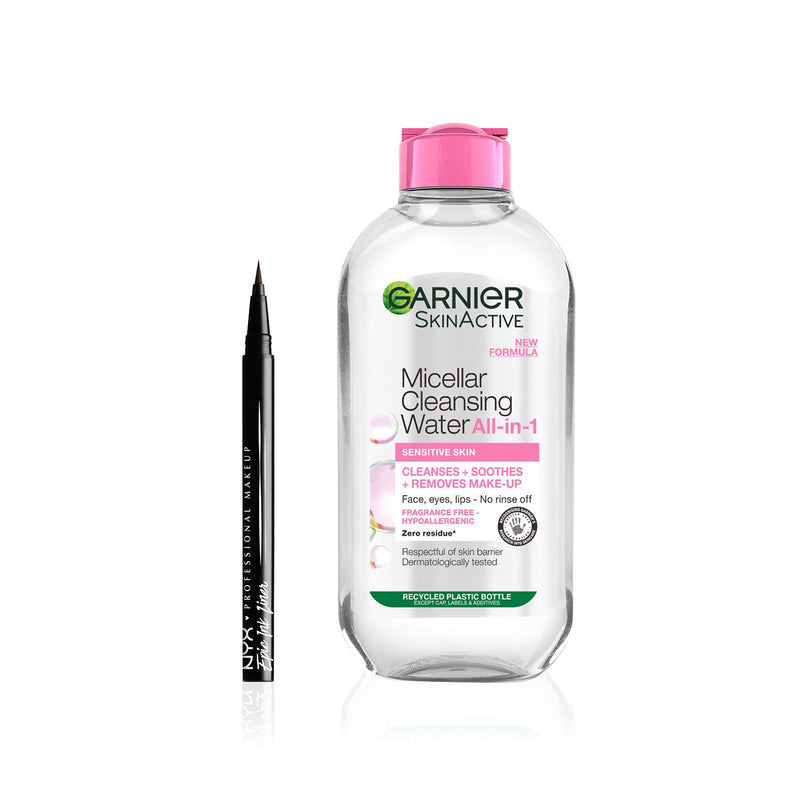 NYX Epic Ink eyeliner and Garnier Micellar Water bundle (British brand)