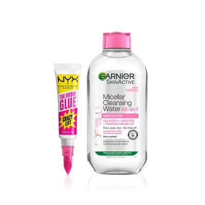 Boots NYX The Brow Glue Crazy Lift & Garnier Micellar Water 400ml Duo Bundle- Buy online at McGrocer