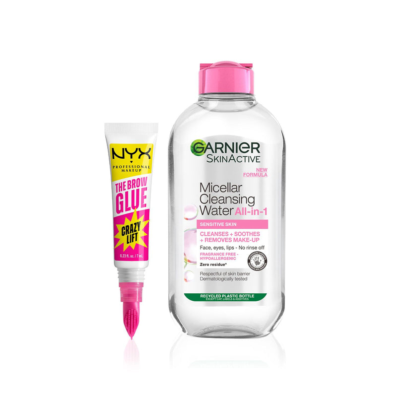 NYX and Garnier bundle Micellar Water 400ml Brow Glue 7ml, UK version