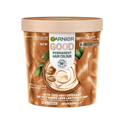 Boots Garnier GOOD Ammonia-Free Permanent Hair Colour Shade 834 Spiced Cinnamon Blonde- Buy online at McGrocer
