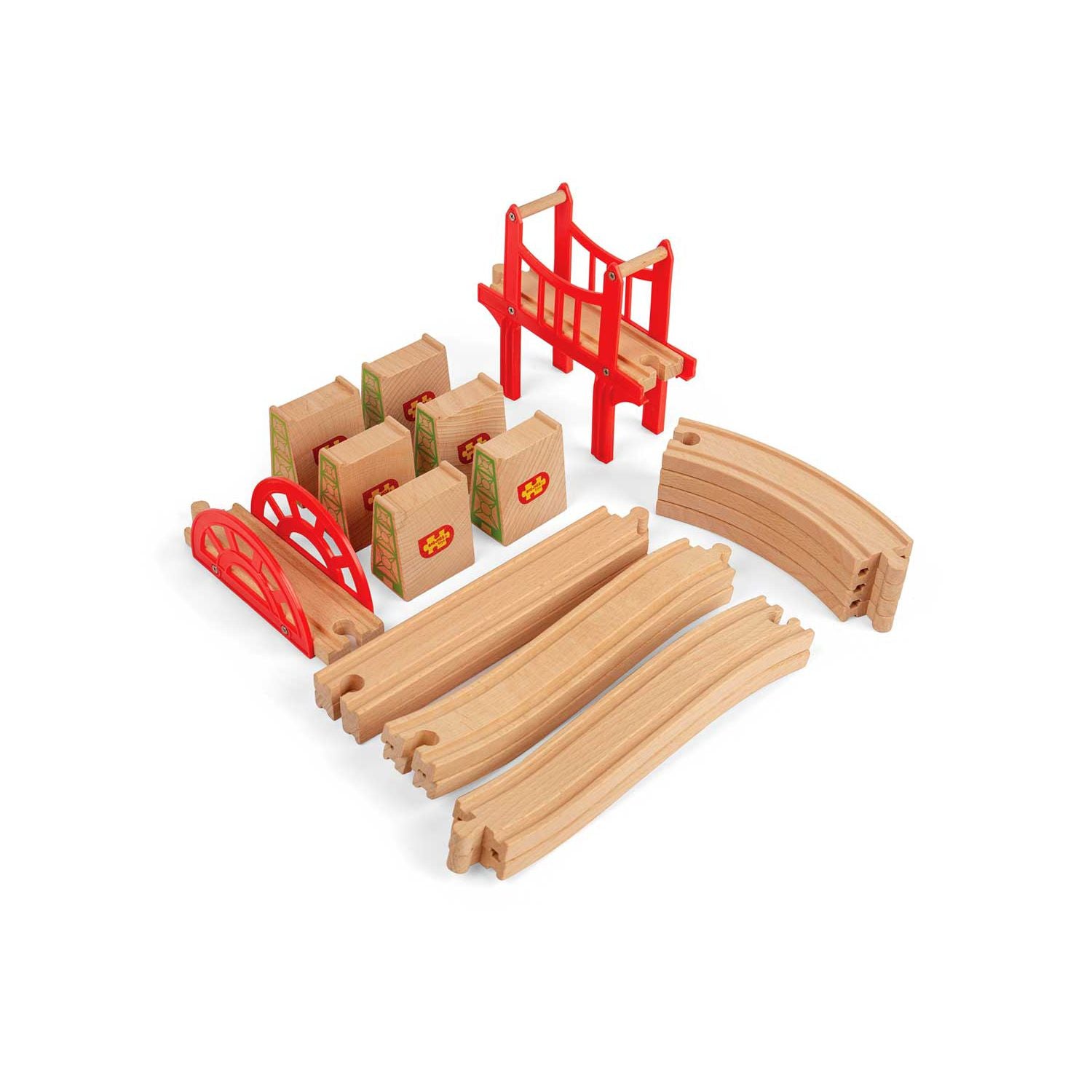 Bigjigs Rail wooden bridge expansion set 18 pieces (British brand)
