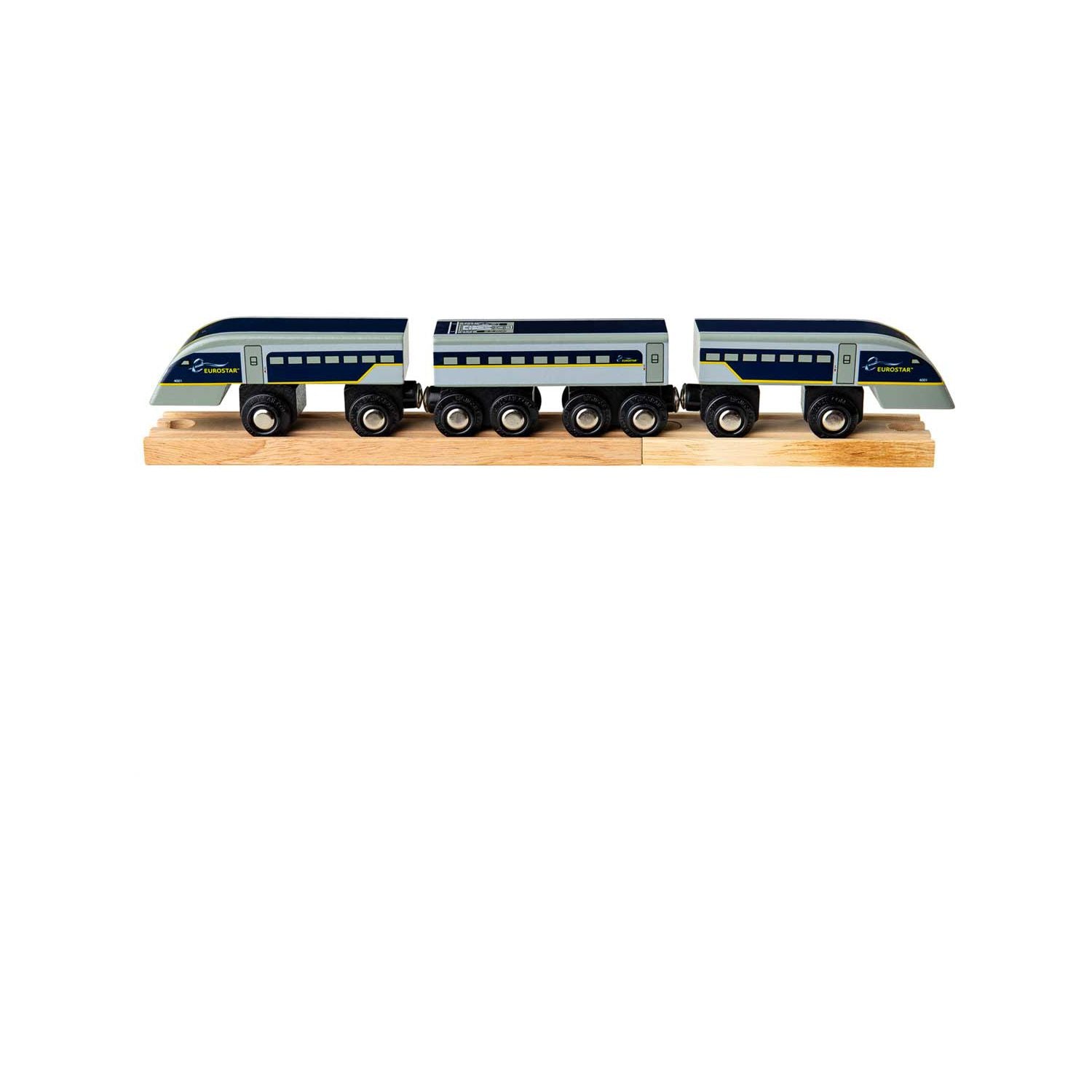 Bigjigs Rail Eurostar E320 wooden toy train (British brand)