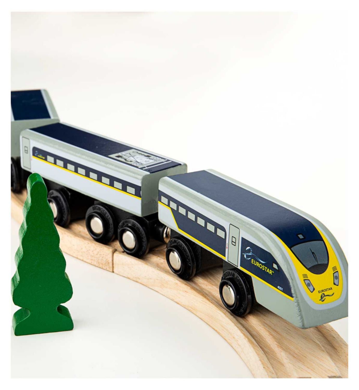 Bigjigs Rail Eurostar E320 wooden toy train (British brand)