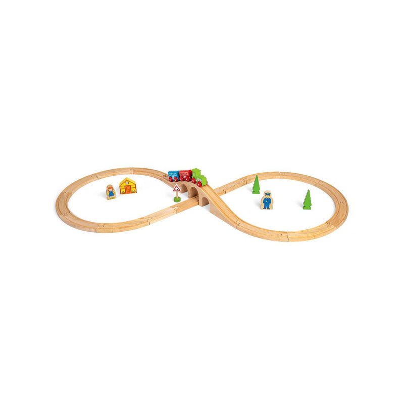 Bigjigs Rail wooden train set Figure of Eight 17 pieces (British brand)