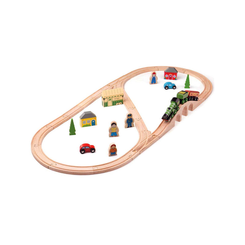 Bigjigs Rail Flying Scotsman wooden train set 42 pieces - British product