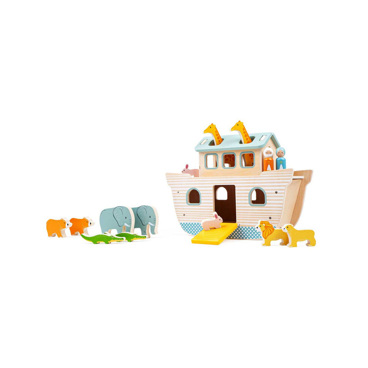 Bigjigs Toys wooden Noah's Ark with animals, UK version