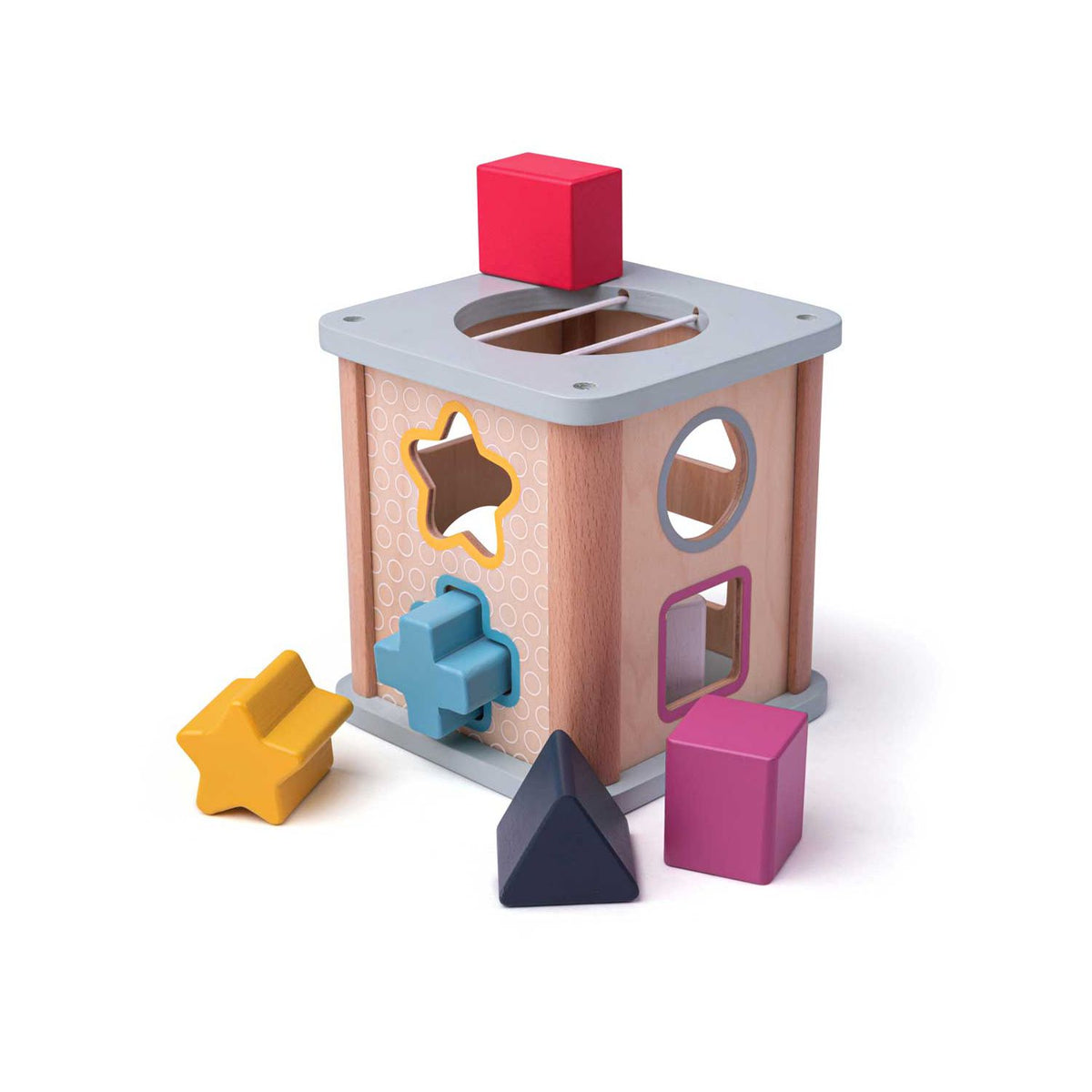 Bigjigs wooden shape sorter 9 pieces, UK version