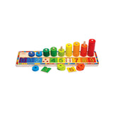 Bigjigs Toys educational counting puzzle 45 discs and 9 tiles - British product