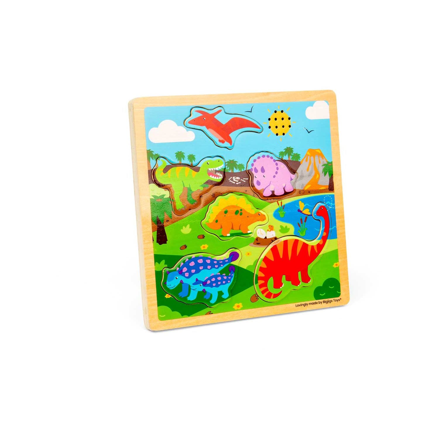 Bigjigs Toys dinosaur sound puzzle 6 pieces, UK version