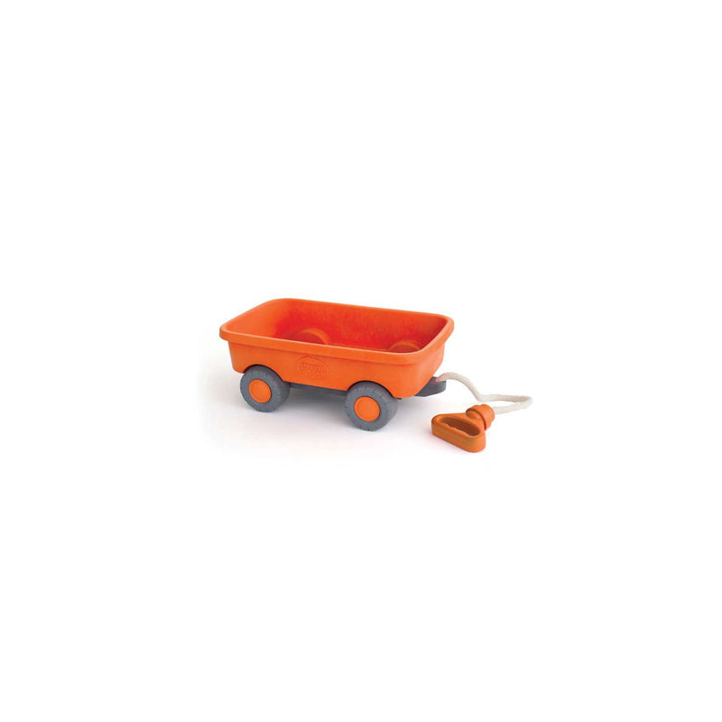 Green Toys orange wagon made from recycled plastic, imported from the UK