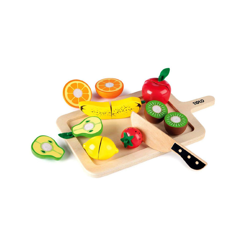 Tidlo wooden cutting fruits chopping board and knife set, UK version
