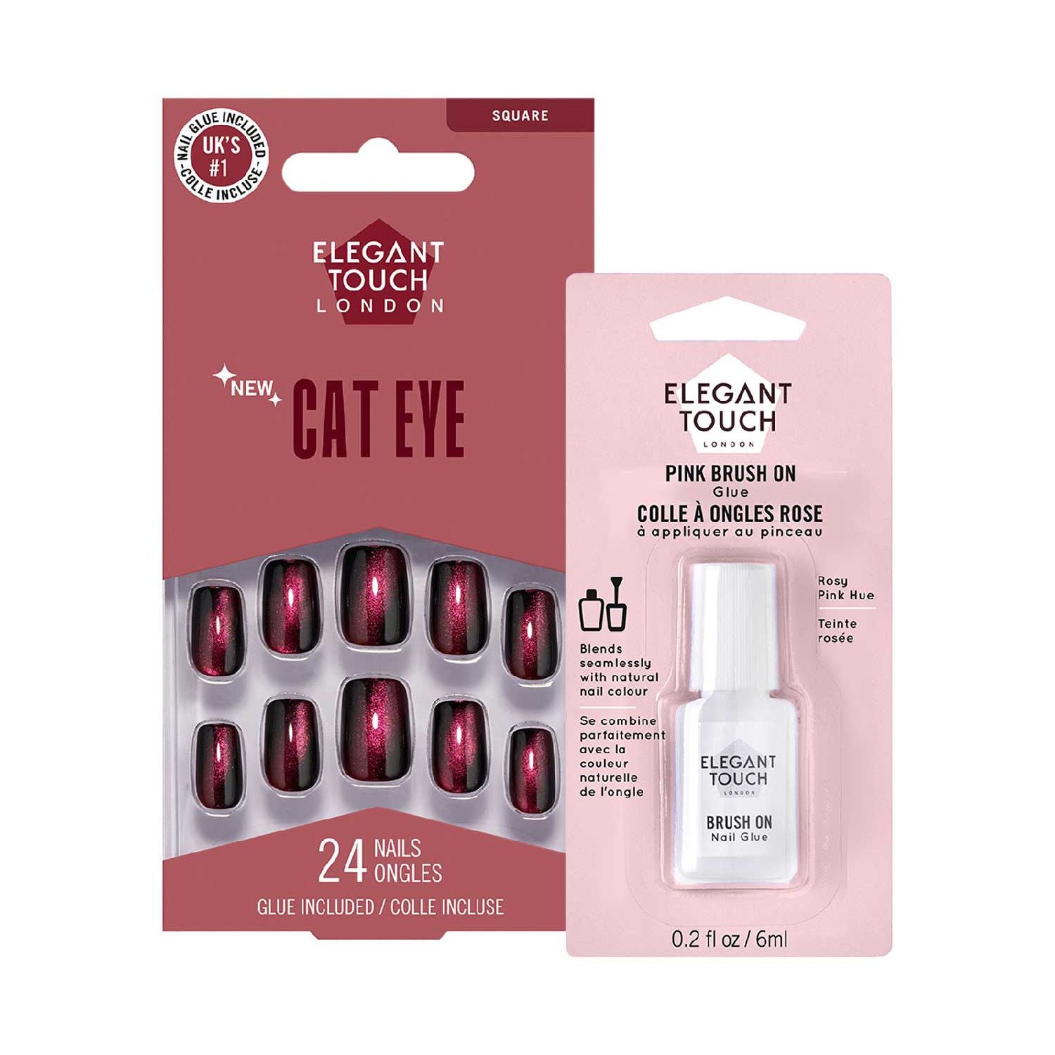 Elegant Touch nail set Twilight Berry (British brand)
