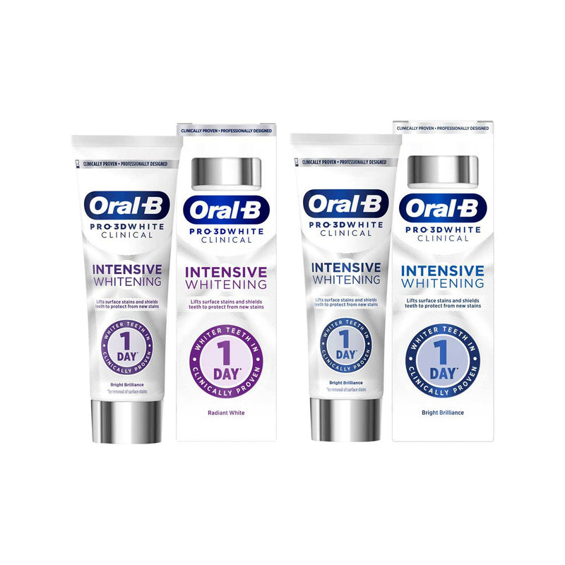 Oral B whitening toothpaste bundle Bright Brilliance and Radiant White 75ml (British brand)
