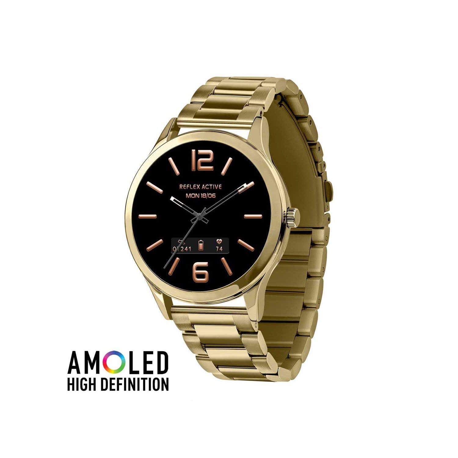 Reflex Active smart watch Series 31 gold stainless steel strap, UK version