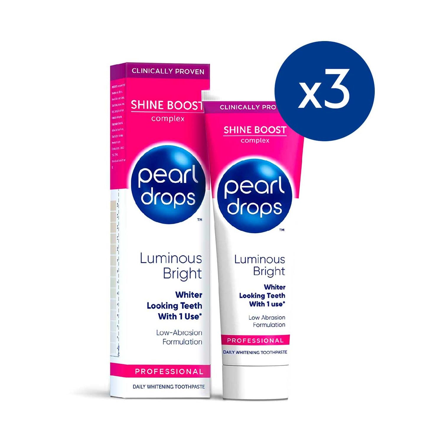 Pearl Drops Luminous multi pack toothpaste 75ml (British brand)
