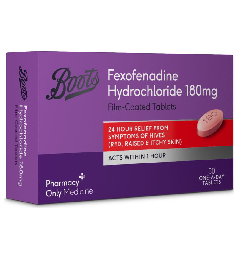 Boots fexofenadine hydrochloride 180mg tablets 30, imported from the UK