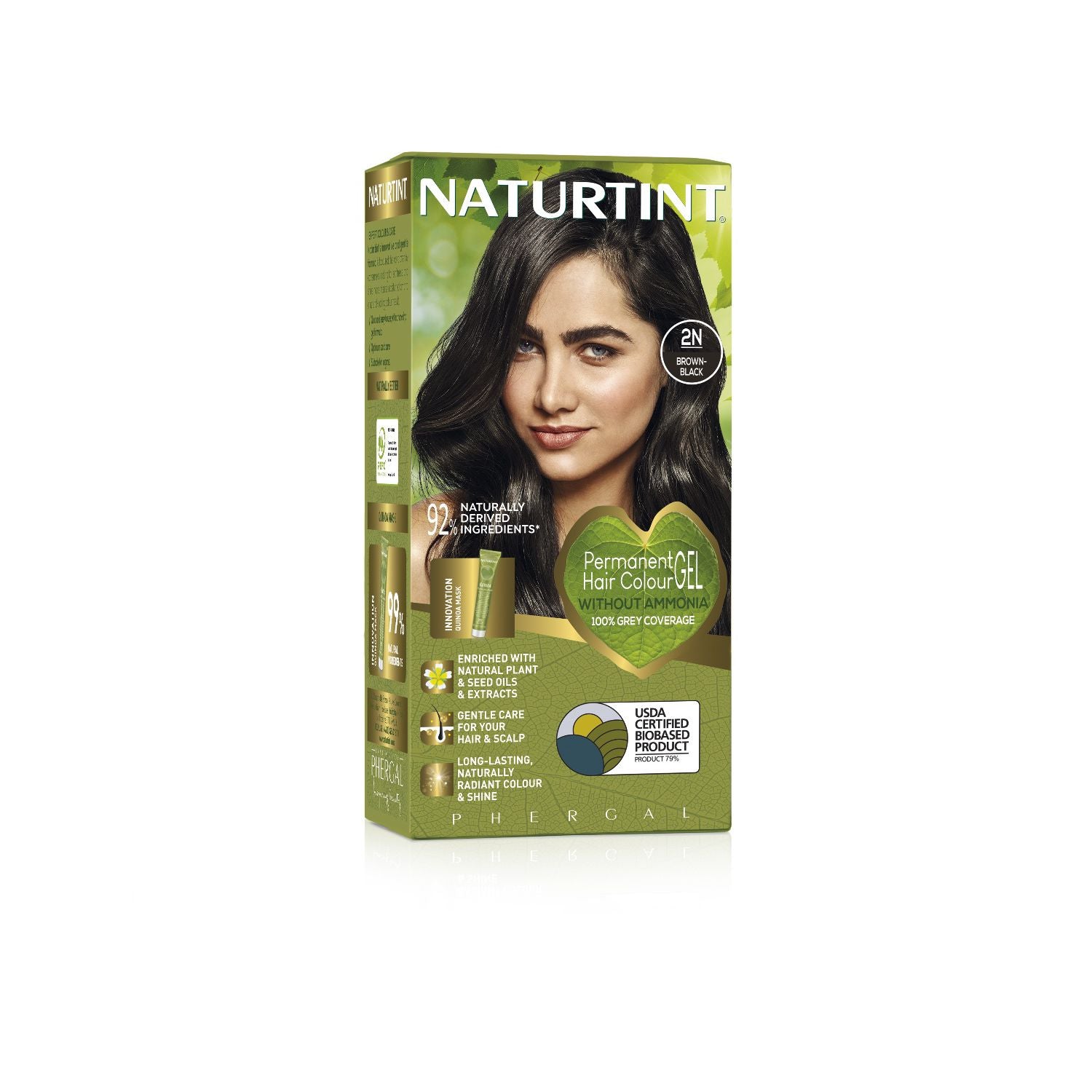 Naturtint 2N Brown-Black permanent hair colour gel 170ml, UK version