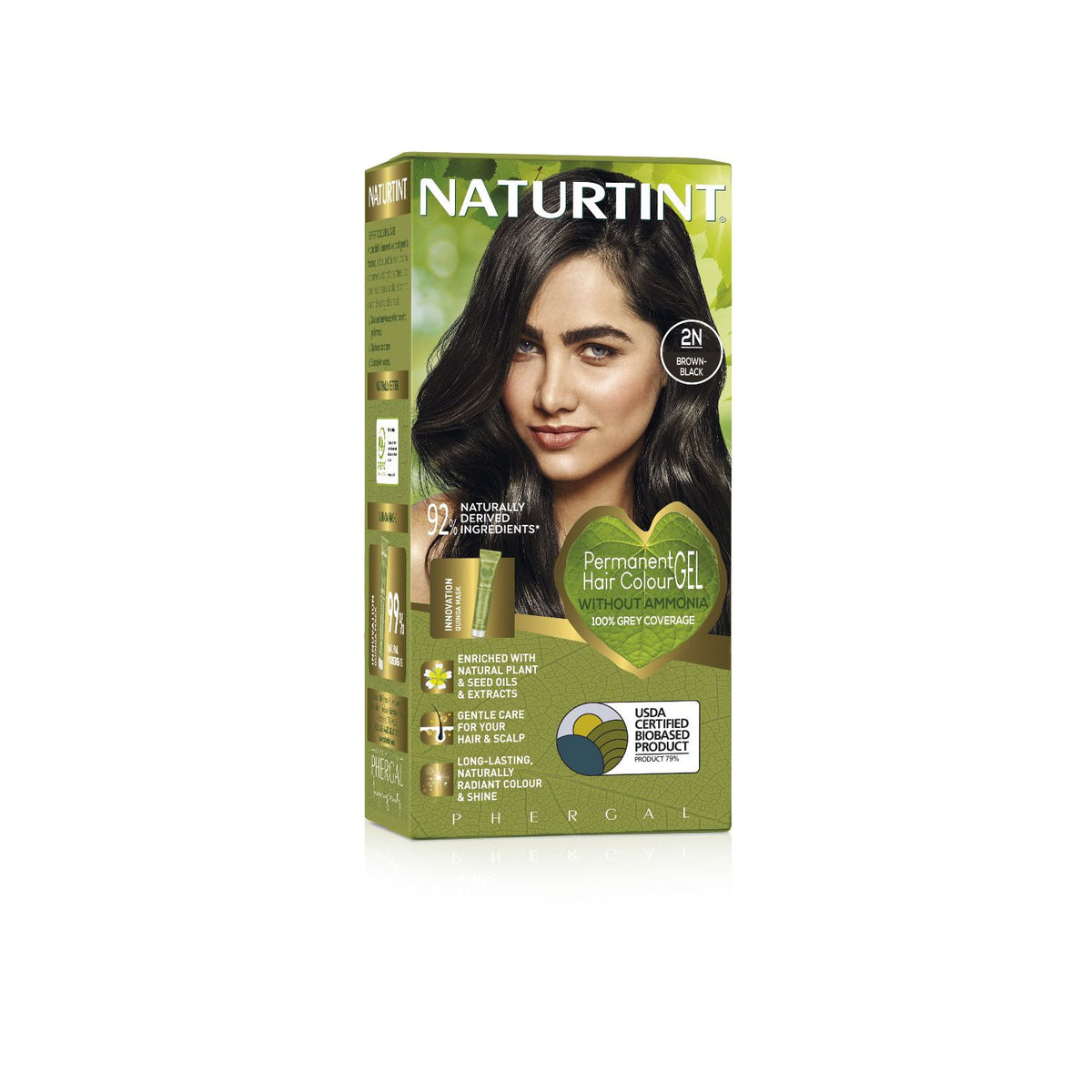 Naturtint 2N Brown-Black permanent hair colour gel 170ml, UK version