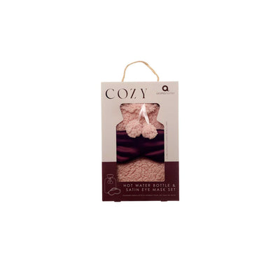 Boots Aroma Home Pink Teddy Hot Water Bottle and Eye Mask Set 2L- Buy online at McGrocer