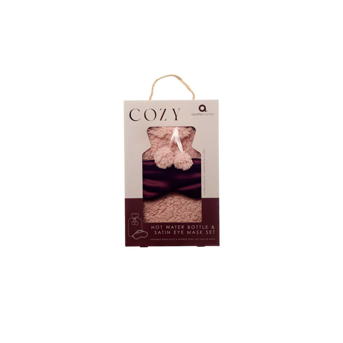Aroma Home Pink Teddy hot bottle set 2L, imported from the UK