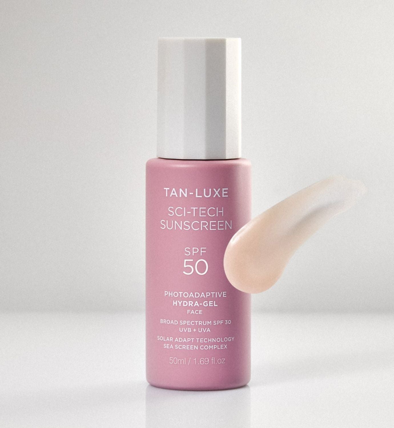 Tan-Luxe SPF50 face sunscreen photoadaptive hydra-gel 50ml (British brand)