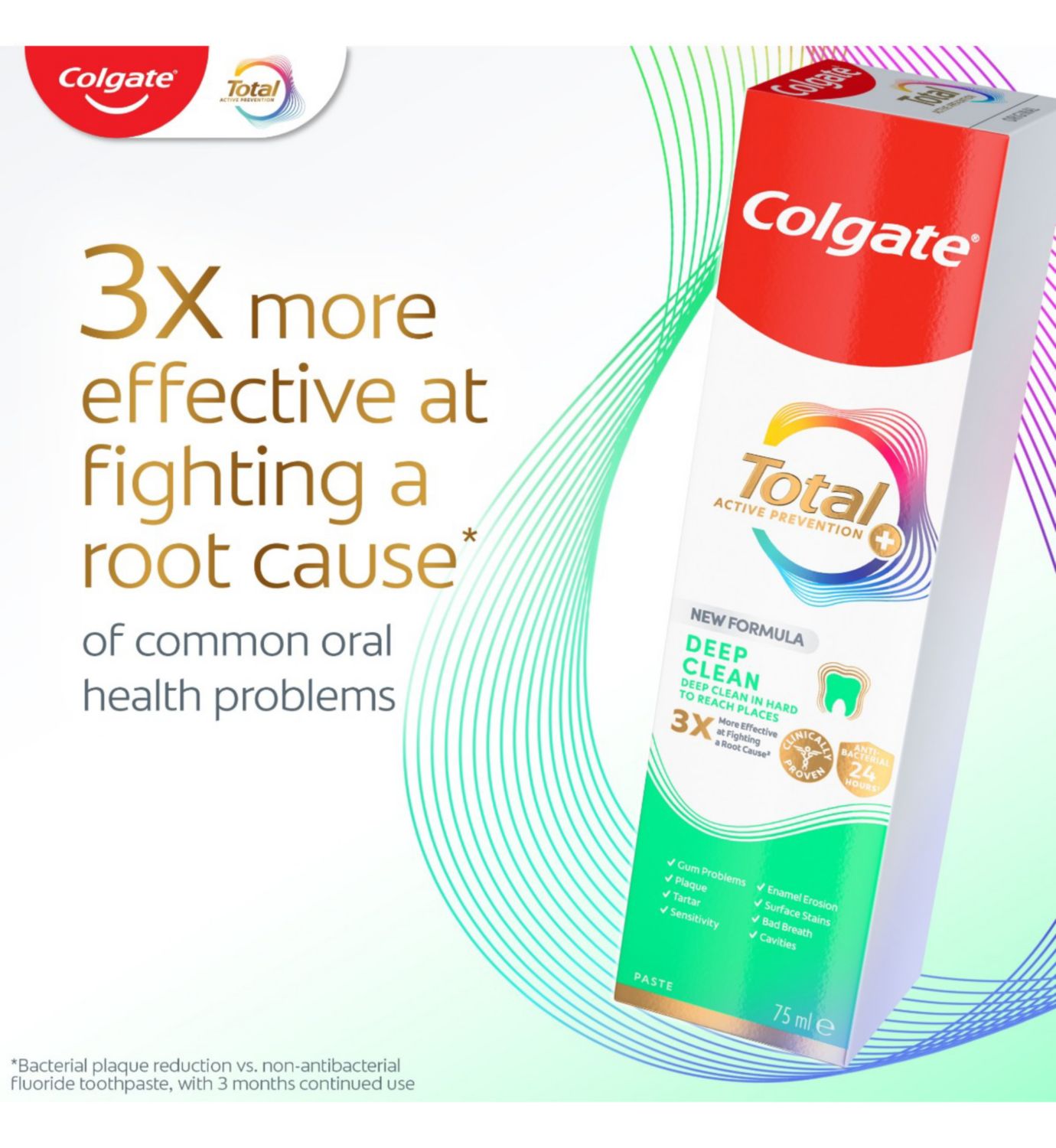 Colgate Total Active Prevention Deep Clean toothpaste 20ml, UK version